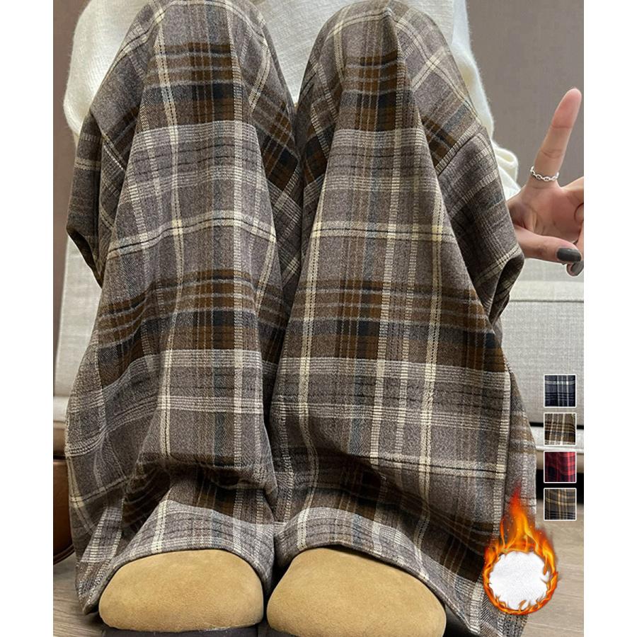 miniministore（ミニミニストア） チェック柄パンツハイウエストワイド