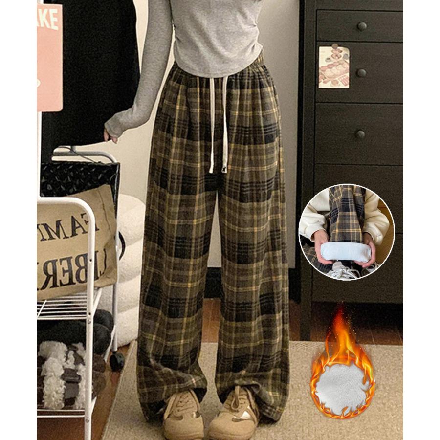 miniministore（ミニミニストア） チェック柄パンツハイウエストワイド