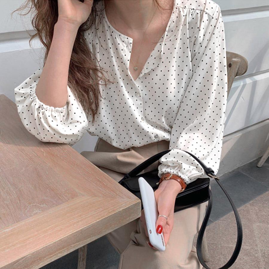 miniministore ドット柄ブラウス レディース シャツ【ゆう miniministore ドット柄ブラウス レディース シャツ【ゆう