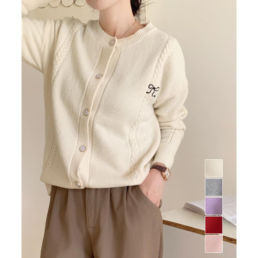 miniministore（ミニミニストア） リボンワンポイントニット