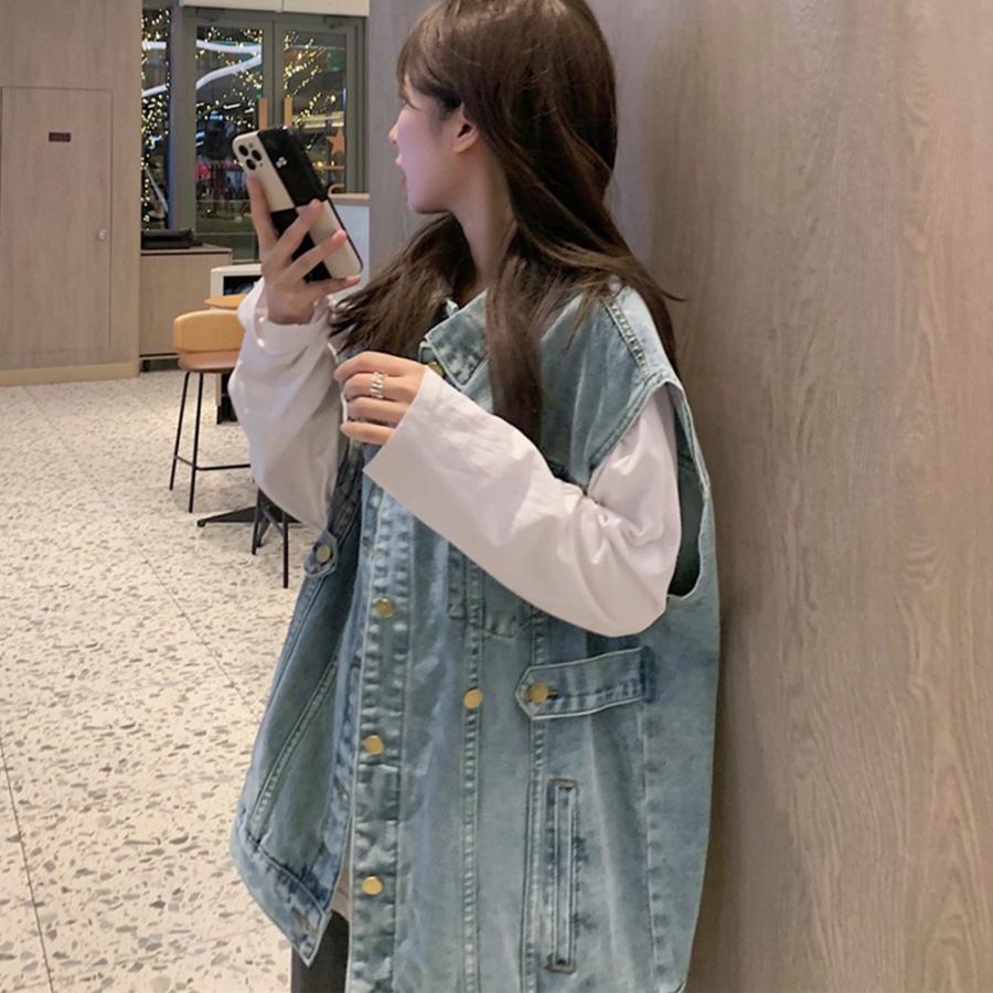miniministore デニムベスト ジレ 重ね着デニムチョッキ miniministore デニムベスト ジレ 重ね着デニムチョッキ
