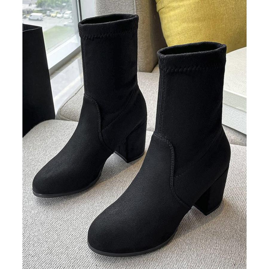 miniministore（ミニミニストア） スエード調ショートブーツ 太ヒール