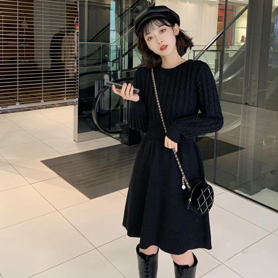 miniministore（ミニミニストア） ケーブル編みニットミニワンピース