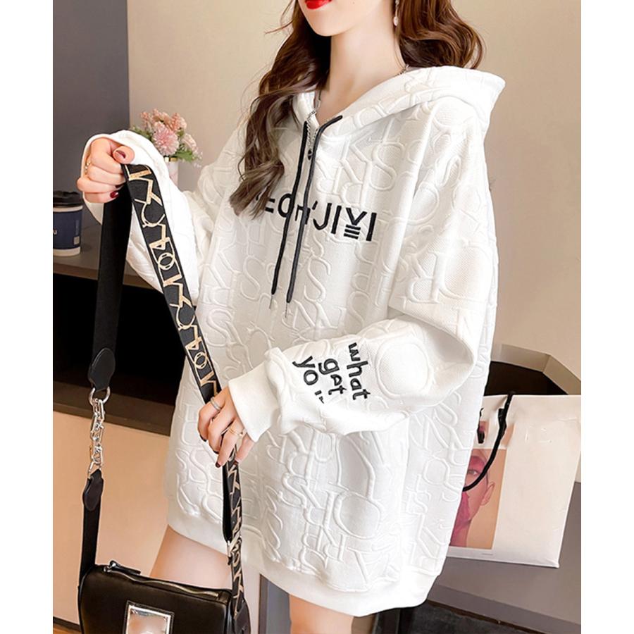   JEANS★長袖 プルオーバー ロゴ トップス パーカー miniministore エンボスロゴ パーカー 長袖プルオーバー