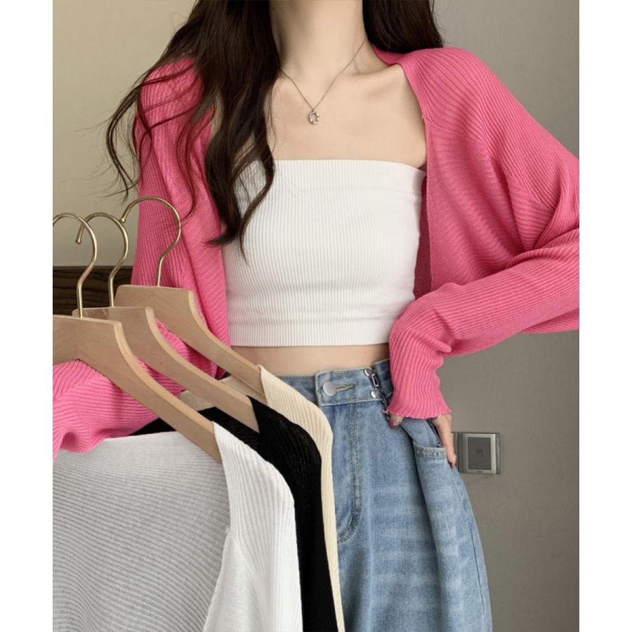 未使用 トゥララ TRALALA ピンク ショート丈 カーディガン ボレロ 長袖 miniministore（ミニミニストア） サマーカーディガン長袖ショート丈