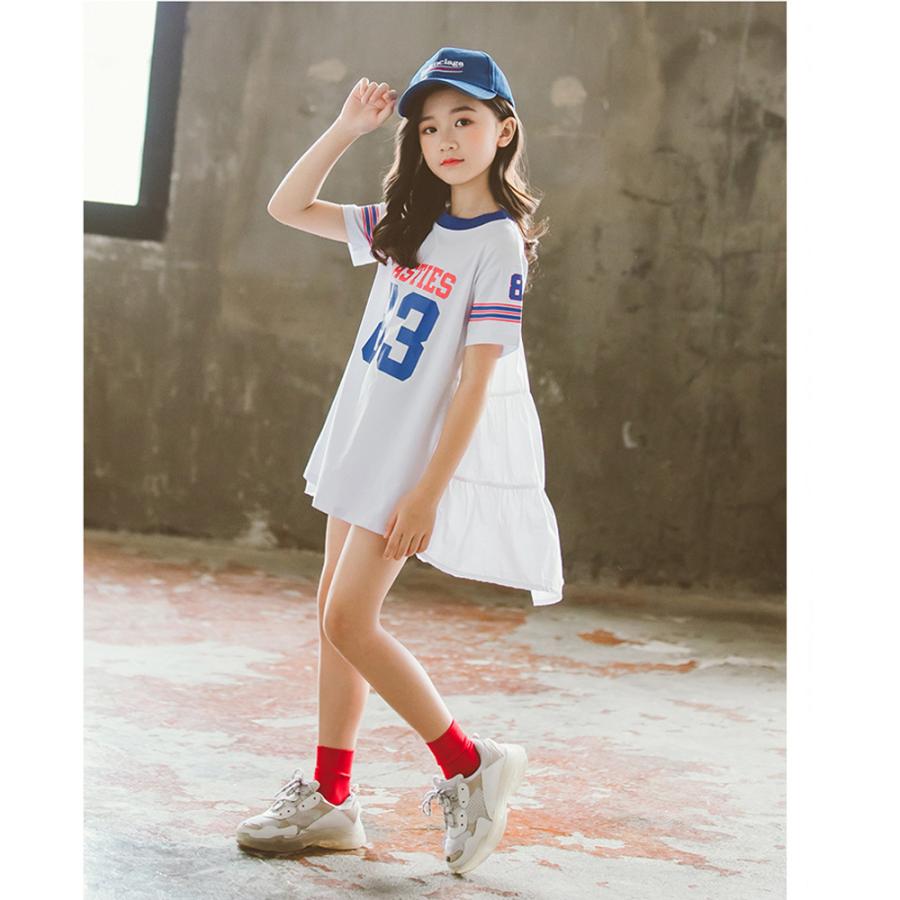 Tシャツワンピース 夏 綿 子供服 半袖 女の子 フレアワンピース 女児 おしゃれ ミニワンピース ガールズ ダンス ネコポス可 33xntz 010 Miniministore 通販 Yahoo ショッピング