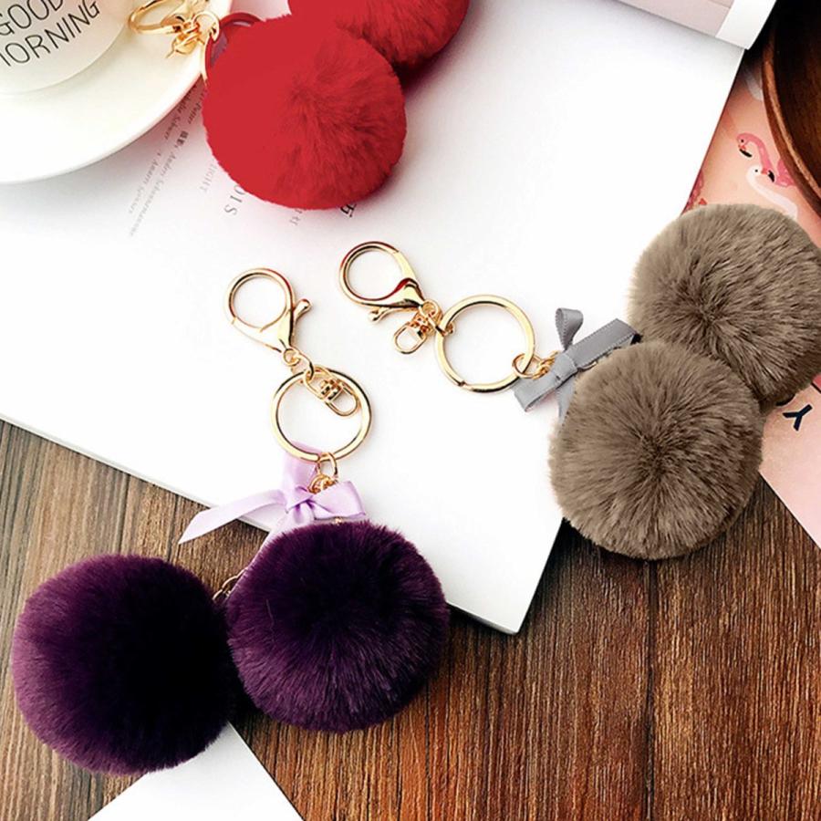ファーチャーム リボン付きボンボン キーホルダー ポンポン 可愛い ふわふわ バッグチャーム トレンド小物 もこもこ 雑貨 ネコポス可 6huaz 003 Miniministore 通販 Yahoo ショッピング