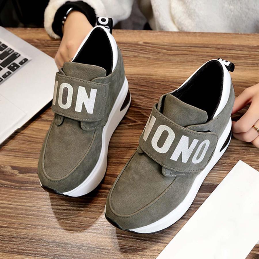 マジックテープ スニーカー レディース インヒールスニーカー 厚底 ランニング シューズ 歩きやすい 靴 疲れない 6hxs 008 Miniministore 通販 Yahoo ショッピング