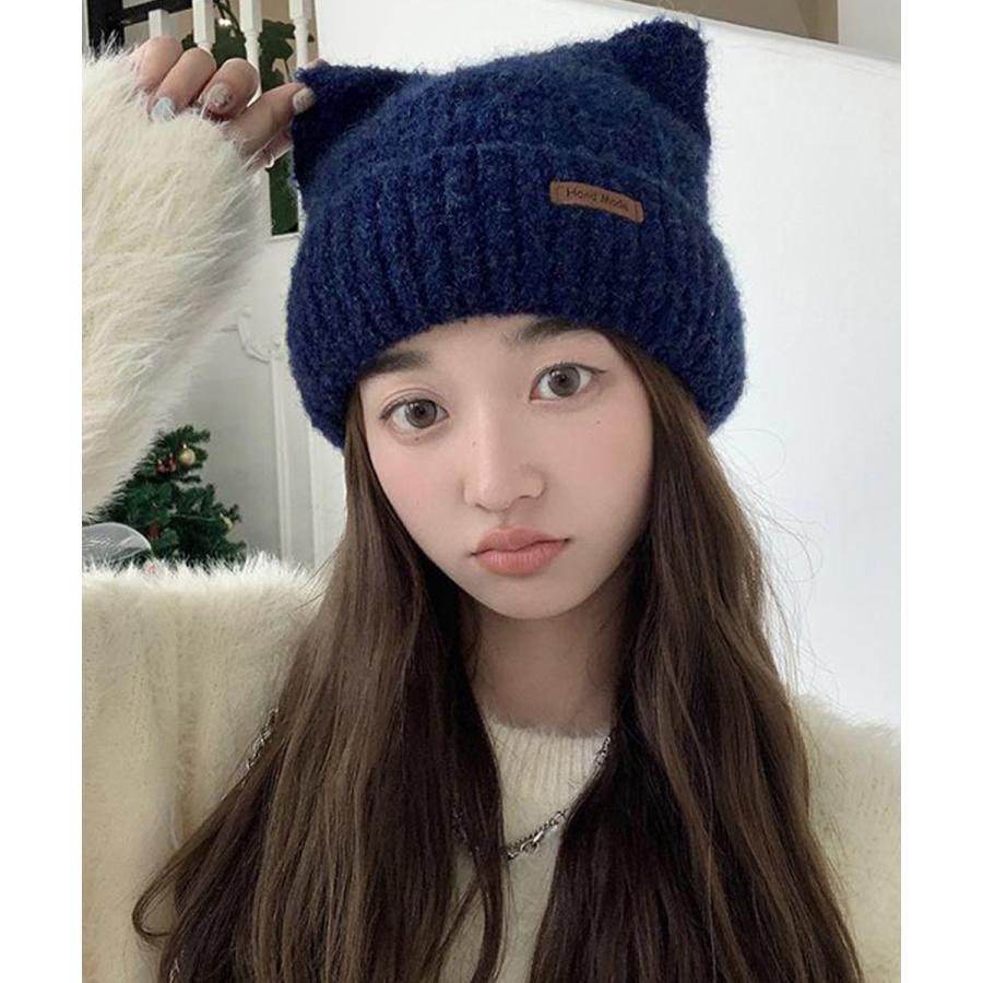 miniministore（ミニミニストア） 猫耳ビーニー リブニット帽子