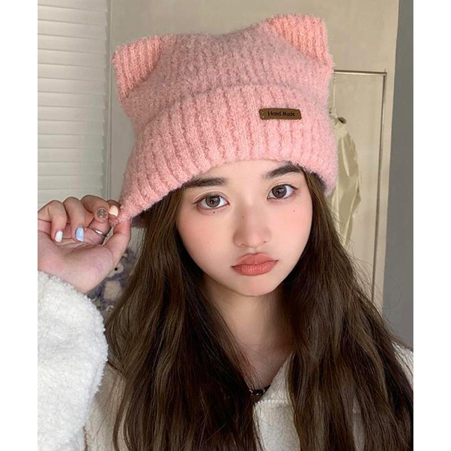 miniministore（ミニミニストア） 猫耳ビーニー リブニット帽子