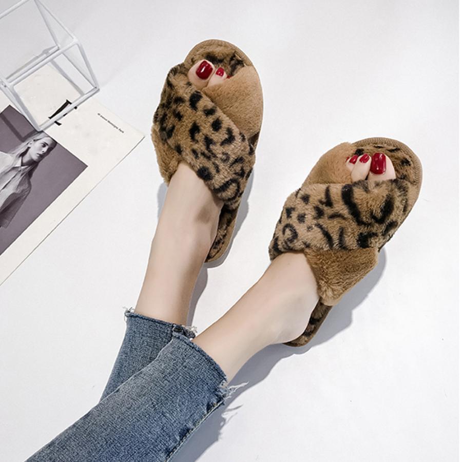 miniministore ファーサンダル レディース レオパード柄