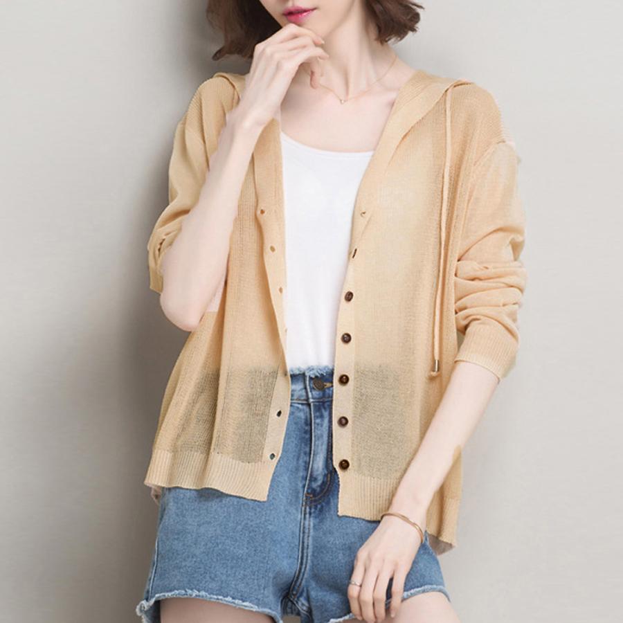 miniministore ニットパーカー 長袖 サマーカーディガン