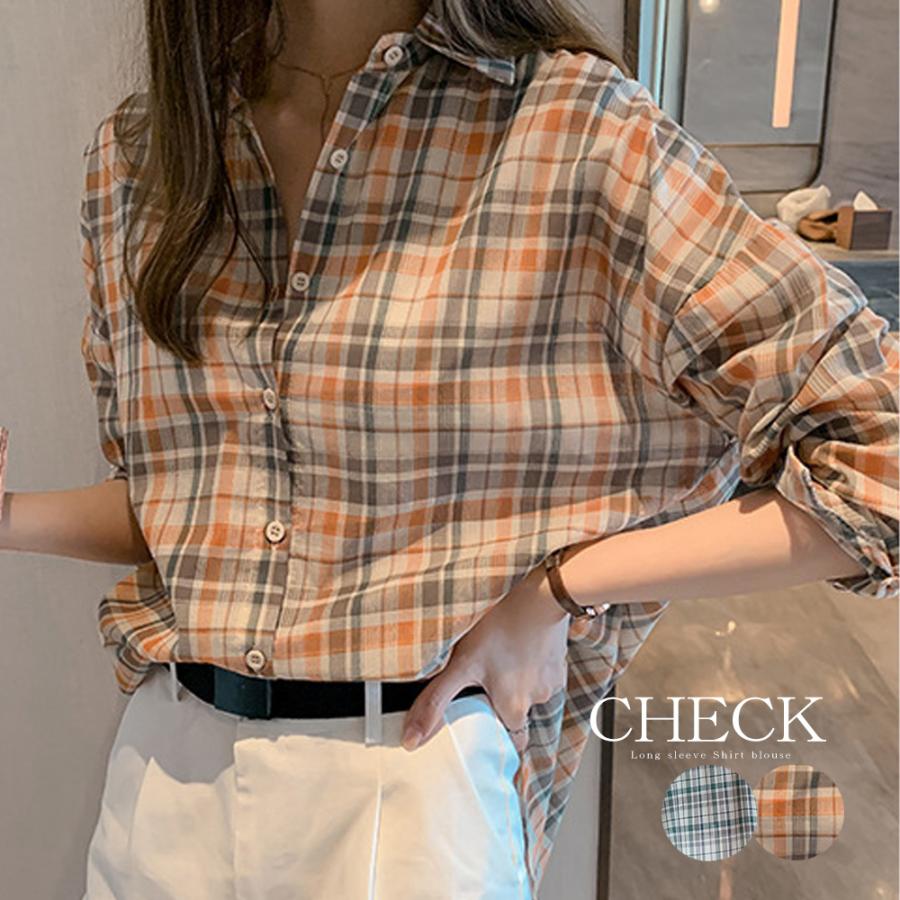 チェック柄 シャツブラウス レディース 長袖 カーディガン Uvカット カジュアル トップス 体型カバー ゆったり ネコポス可 6zmren 002 Miniministore 通販 Yahoo ショッピング