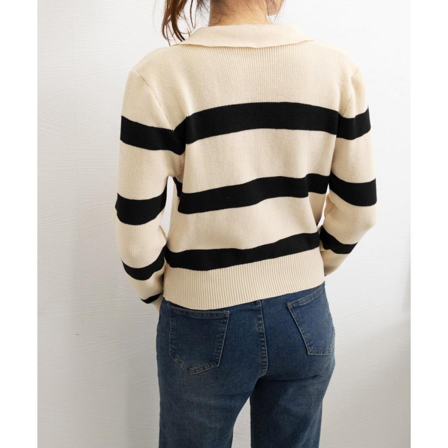 miniministore（ミニミニストア） ニットトップス ハーフジップ 襟付き