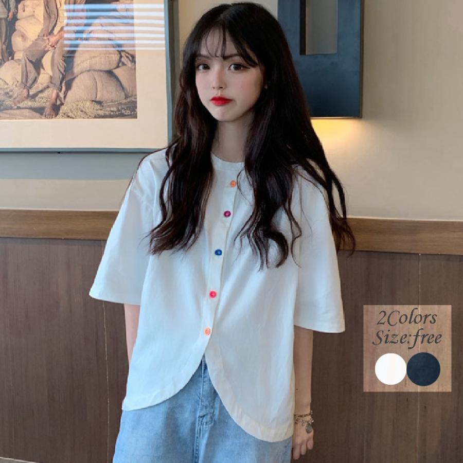 シャツ クルーネック 春夏 トップス レディース シャツ ブラウス 半袖 ネコポスのみ 77sdy 001 Miniministore 通販 Yahoo ショッピング