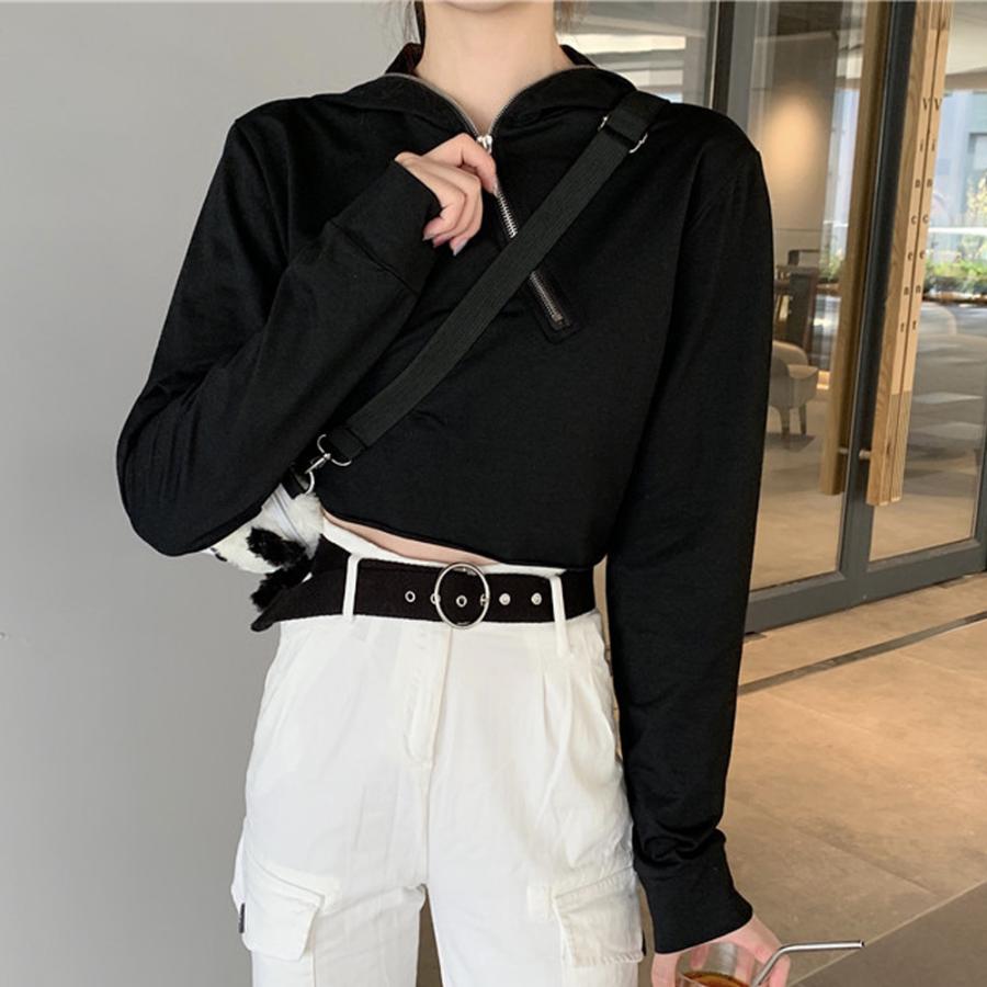 ショート丈パーカー へそ出し パーカー セクシー 長袖 フード付きトレーナー ファスナー ダンス衣装 肌見せ ヒップホップ ネコポス可 77yifg 002 Miniministore 通販 Yahoo ショッピング