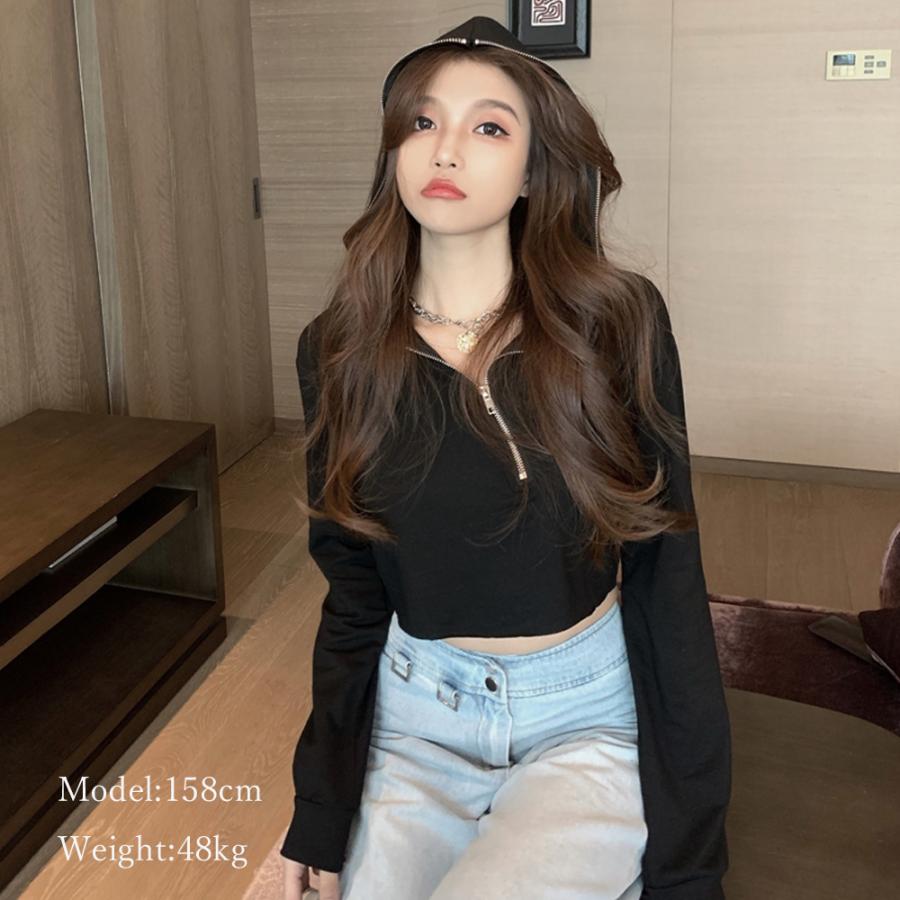 ショート丈パーカー へそ出し パーカー セクシー 長袖 フード付きトレーナー ファスナー ダンス衣装 肌見せ ヒップホップ ネコポス可 77yifg 002 Miniministore 通販 Yahoo ショッピング
