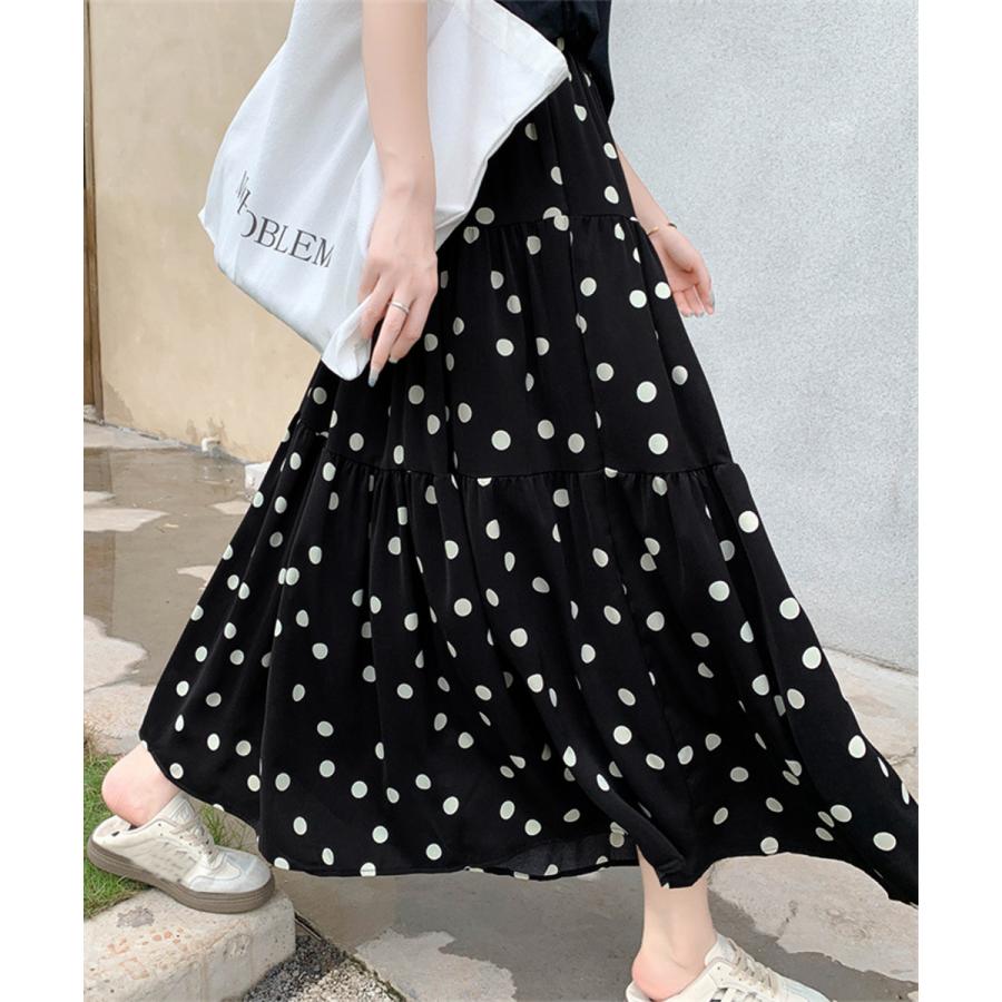 miniministore ドット柄ティアードスカートフレアスカート