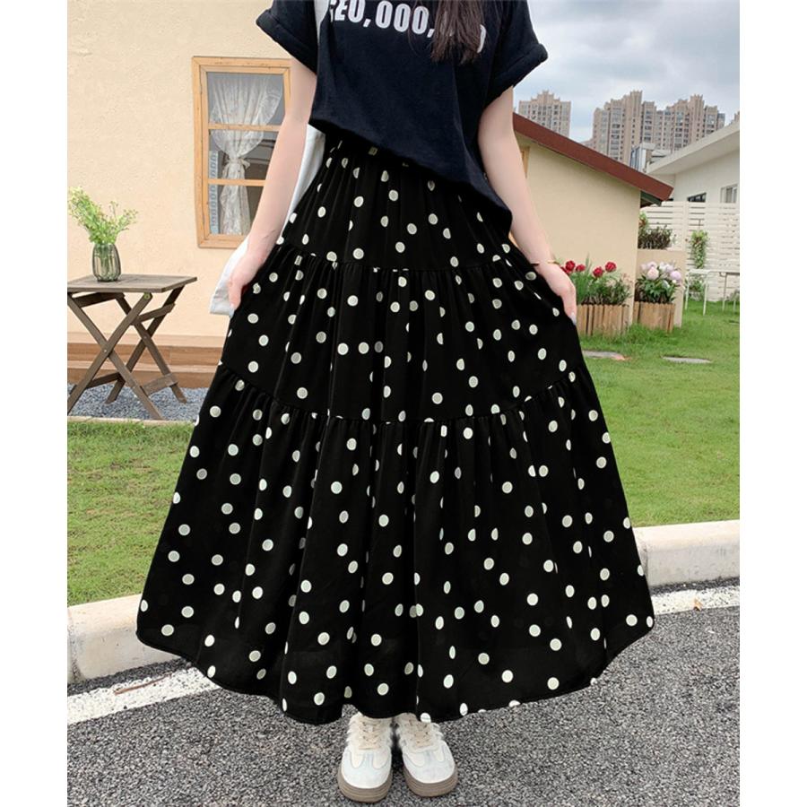 miniministore ドット柄ティアードスカートフレアスカート