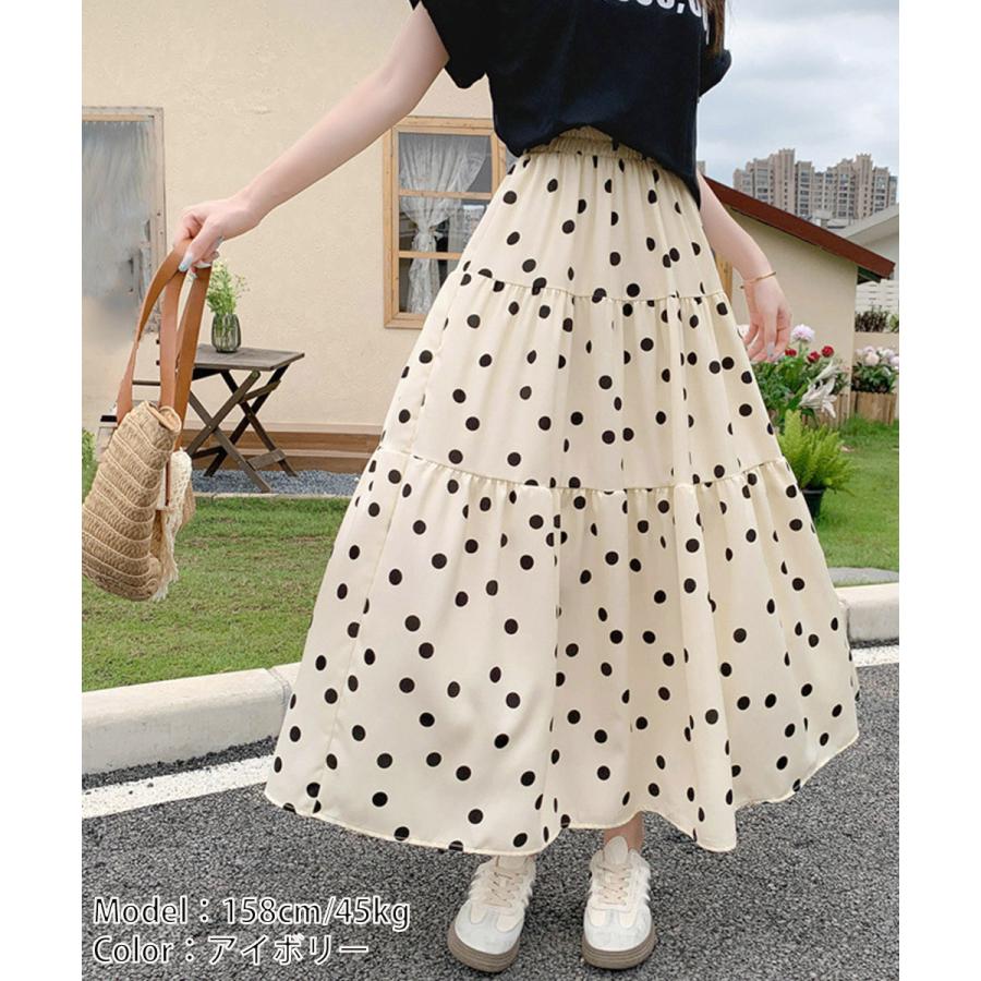 miniministore ドット柄ティアードスカートフレアスカート