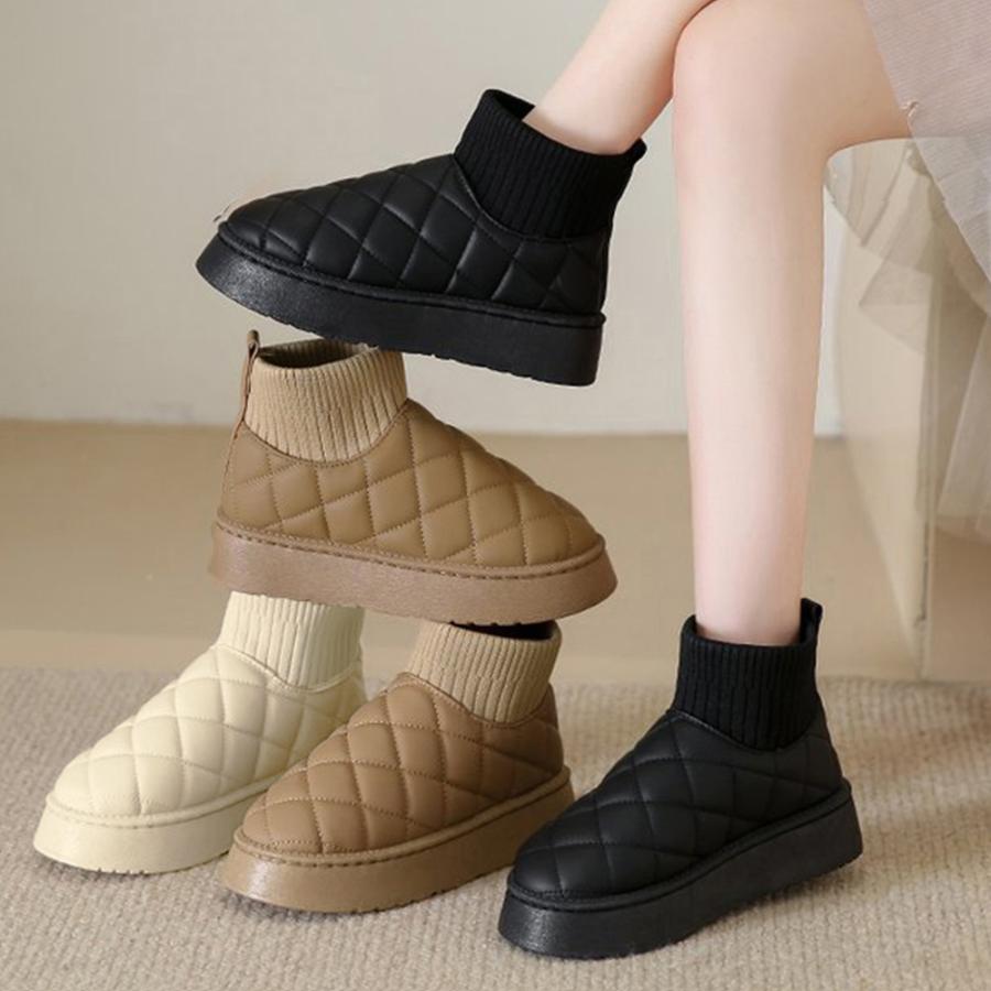 miniministore ムートンブーツ キルティング裏起毛ブーツ 