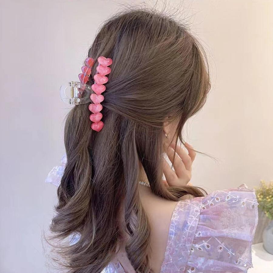 ぷっくりハートのベビーヘアクリップ BLAZE（手芸） クリップ トリプル ぷっくり ハート ヘアクリップ
