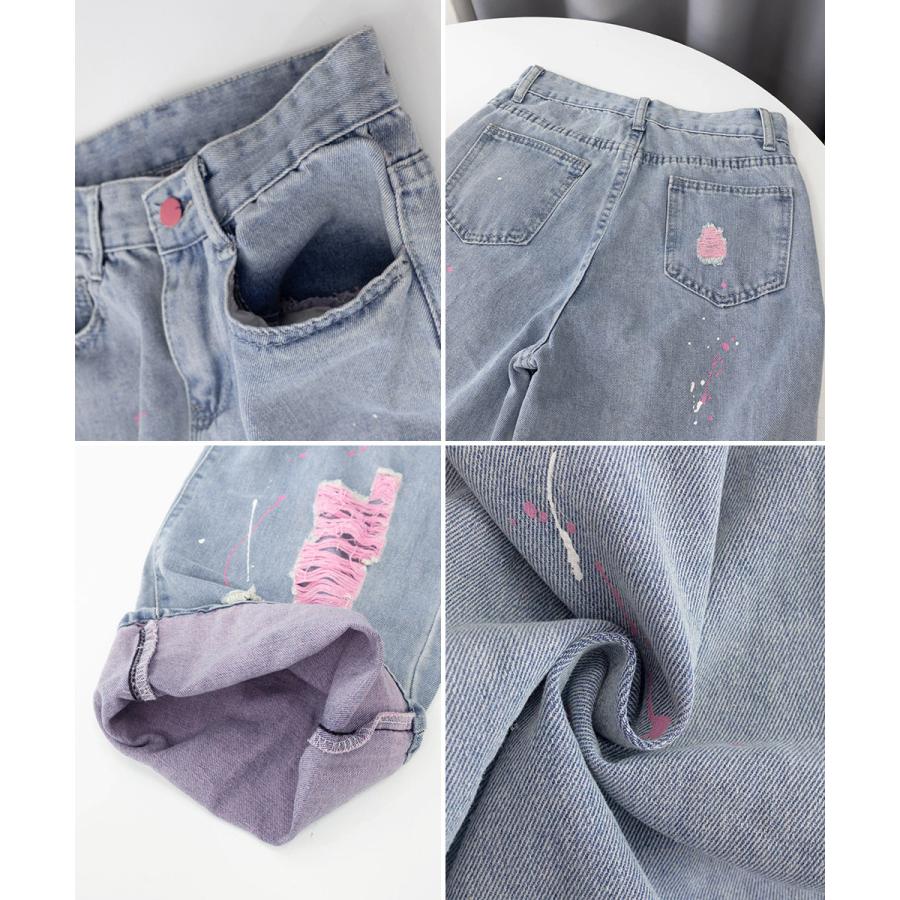 miniministore ピンク ダメージデニムパンツ レディース miniministore ピンク ダメージデニムパンツ レディース