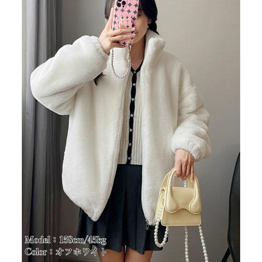 miniministore スタンドカラーボアジャケット レディース