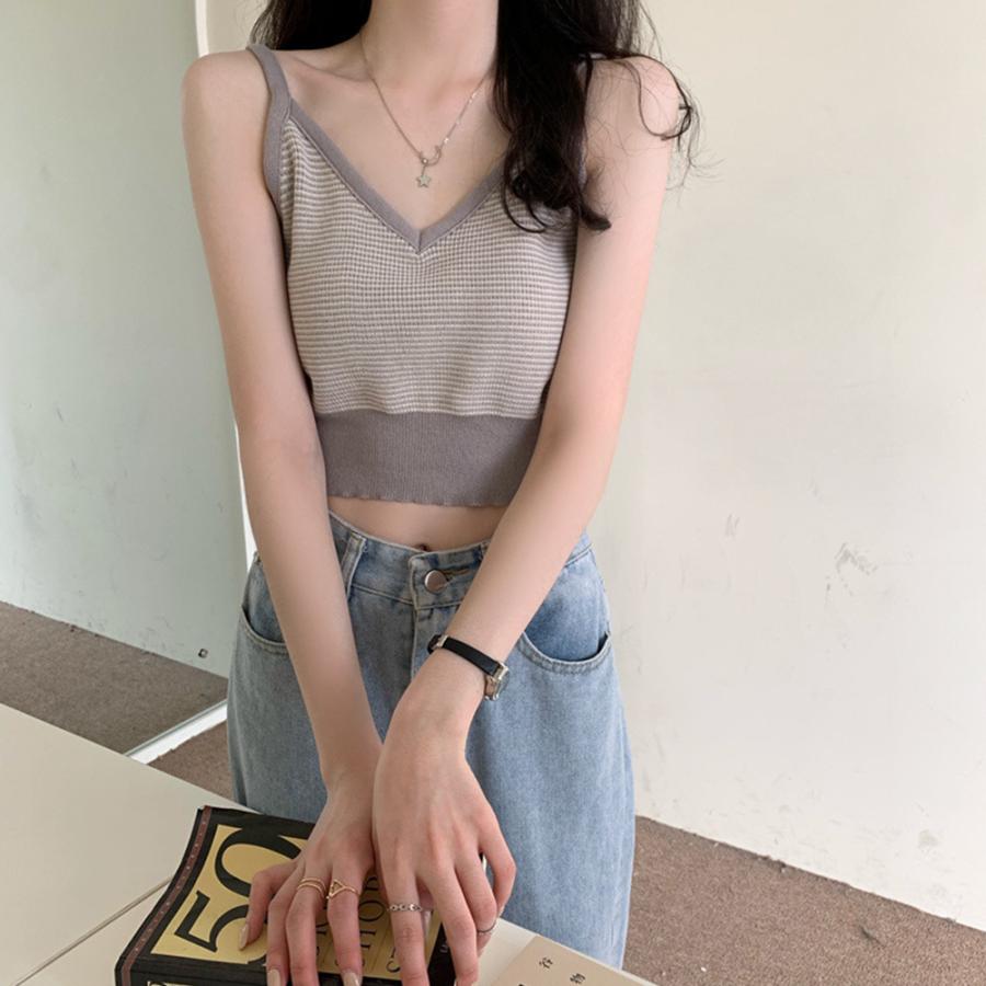 新品未使用　45r Mキャミ　ボーダーネイビー カップ付きボーダーキャミソール（キャミソール）｜Unitage