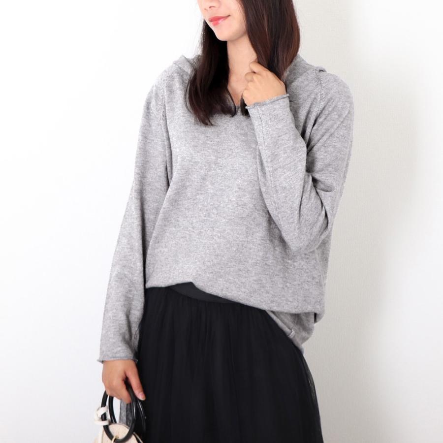 フード付き ニットトップス レディース Vネック ニットセーター 長袖 シンプル ニットパーカー プルオーバー 秋冬 80yixiang 001 Miniministore 通販 Yahoo ショッピング