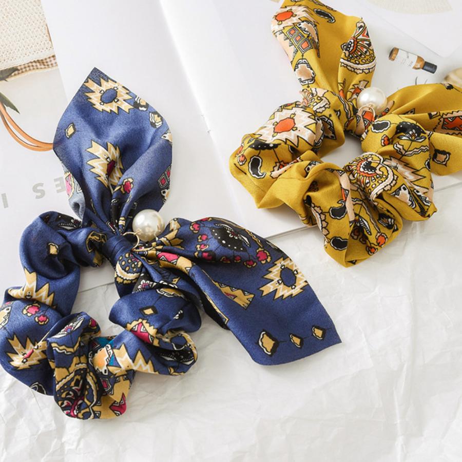 HERMES カラフルスカーフ付きヘアシュシュ Hermesエルメス シュシュベッラ Bella Scrunchie ツイリーに最適
