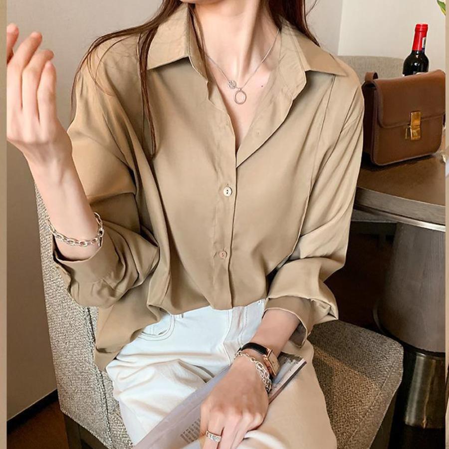 シャツブラウス 長袖 レディース 春夏秋ゆうパケット可 miniministore シャツブラウス 襟付き 長袖 レディース【ゆう
