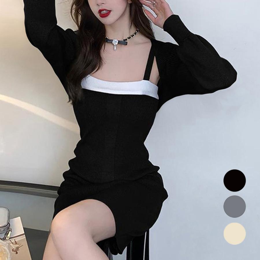 ニットボレロ ミニワンピースセットアップ : miniministore ニットボレロ ミニワンピースセットアップ : miniministore