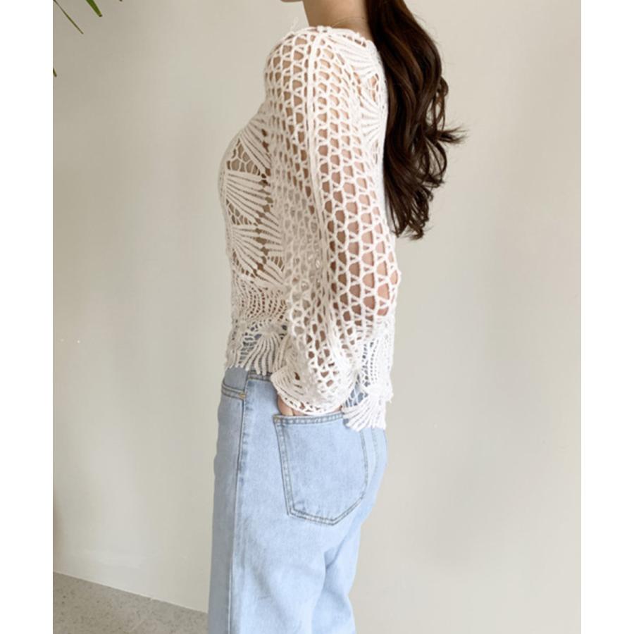 miniministore かぎ編みサマーニット 透かし編みトップス【ゆう