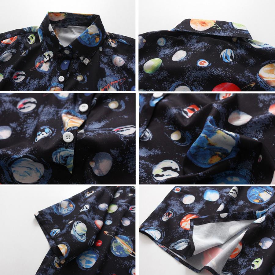 ブラウス 柄シャツ レディース 半袖 宇宙柄 ネコポス可 yatong 039 Miniministore 通販 Yahoo ショッピング
