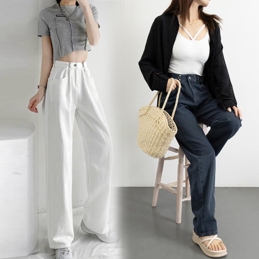 miniministore ハイウエスト デニム ワイドパンツ 韓国ポイント miniministore ハイウエスト デニム ワイドパンツ 韓国ポイント