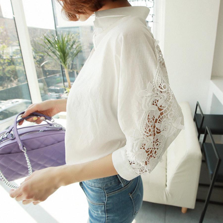 美品 ビアズリー 切手柄プリントドッキングデニムシャツ 切替ブラウス ワイド asian-store_ygaoha2022011