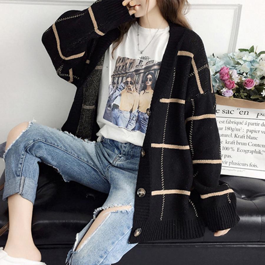 ニットカーディガン BIGチェック柄 韓国風 :84DLV-003:miniministore - 通販 - Yahoo!ショッピング ニットカーディガン BIGチェック柄 韓国風 :84DLV-003:miniministore - 通販 - Yahoo!ショッピング