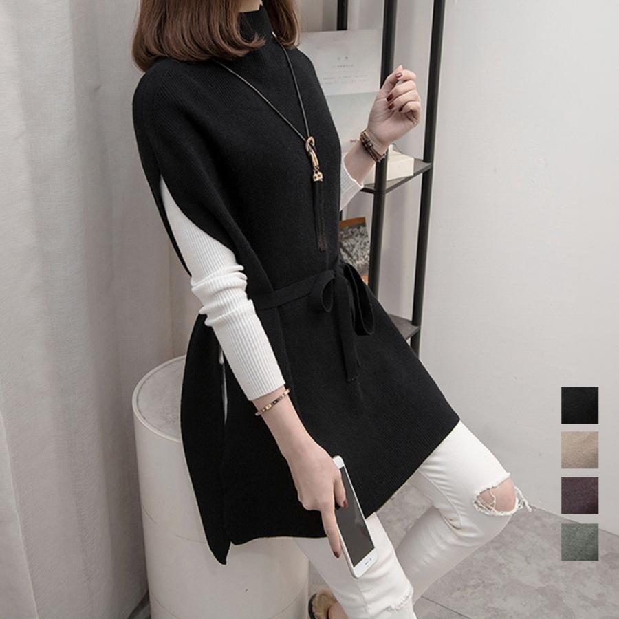 miniministore ノースリーブ ニットチュニック 韓国風 : miniministore 