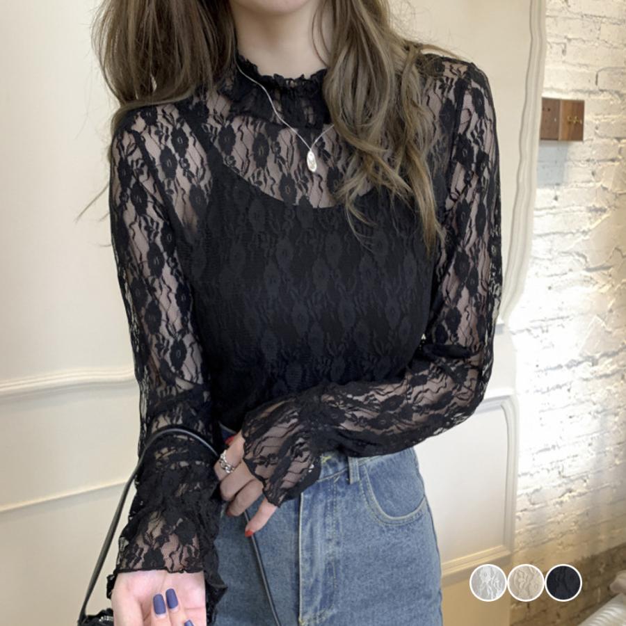 miniministore レース ブラウス レディース フリル シースルー miniministore レース ブラウス レディース フリル シースルー