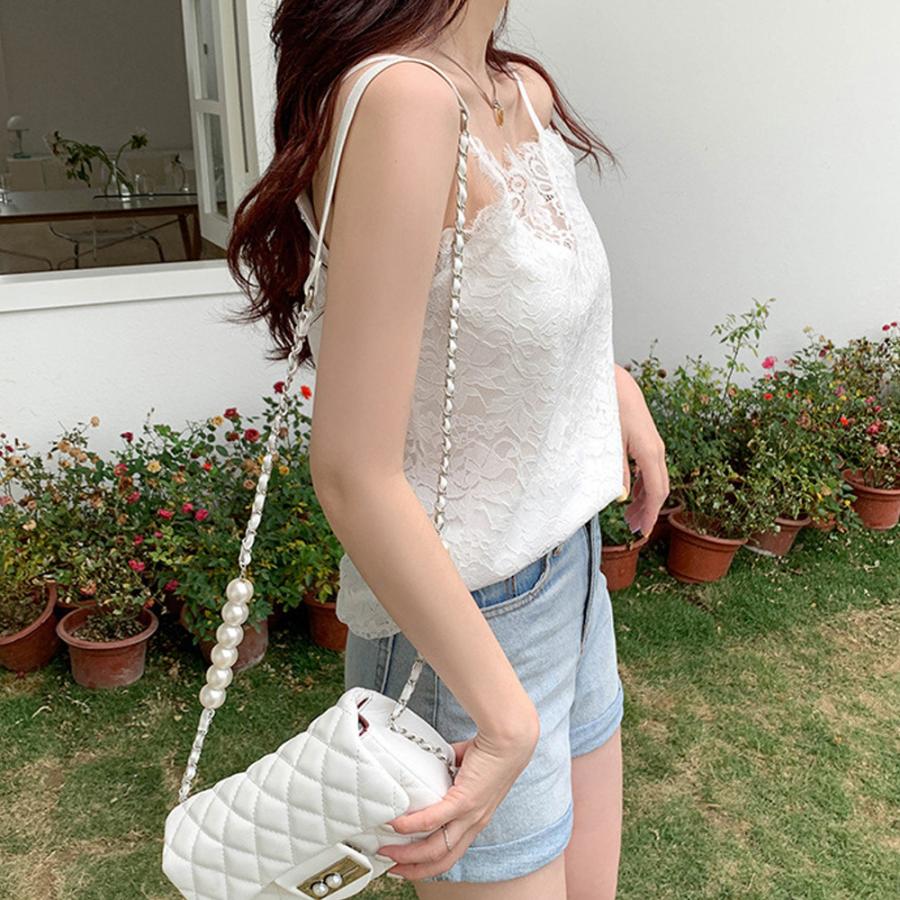 総レース花柄リボン付きキャミソール カップ付き花柄レースキャミソール[sda73] - メルカリ