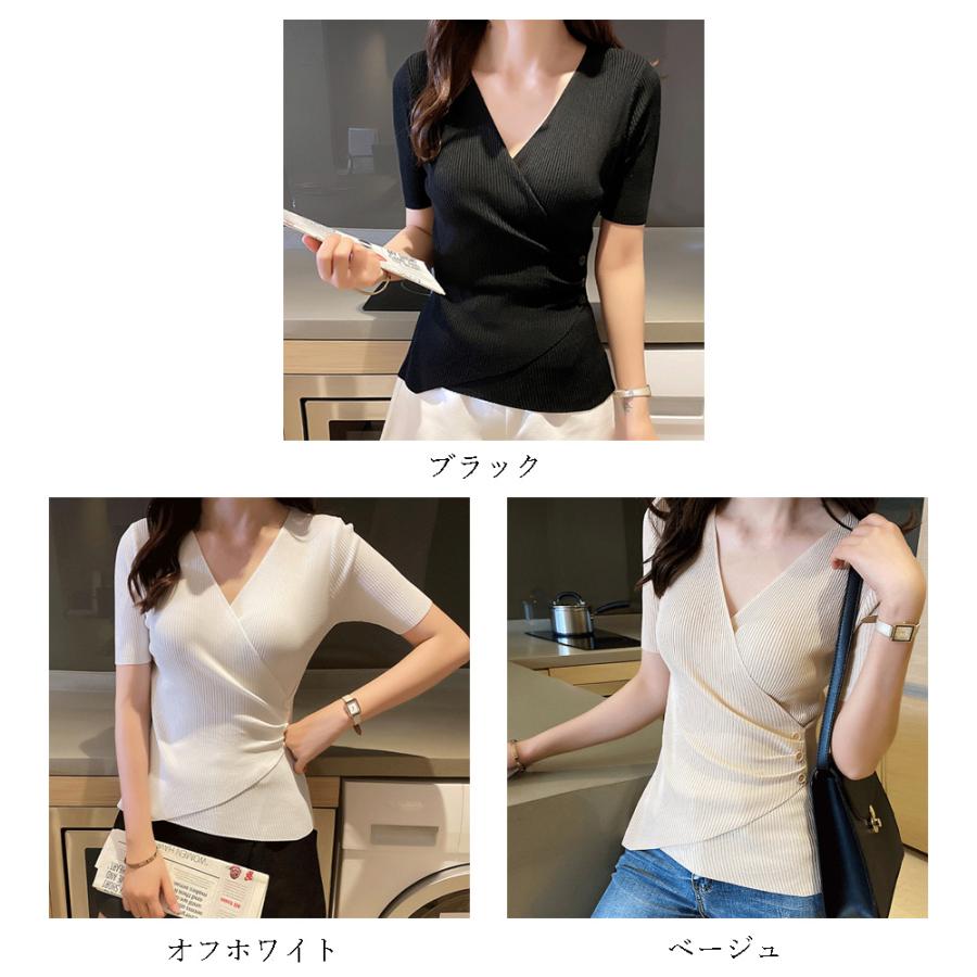 カシュクール風 リブニット ニットトップス【ネコポス可】｜miniministore｜05