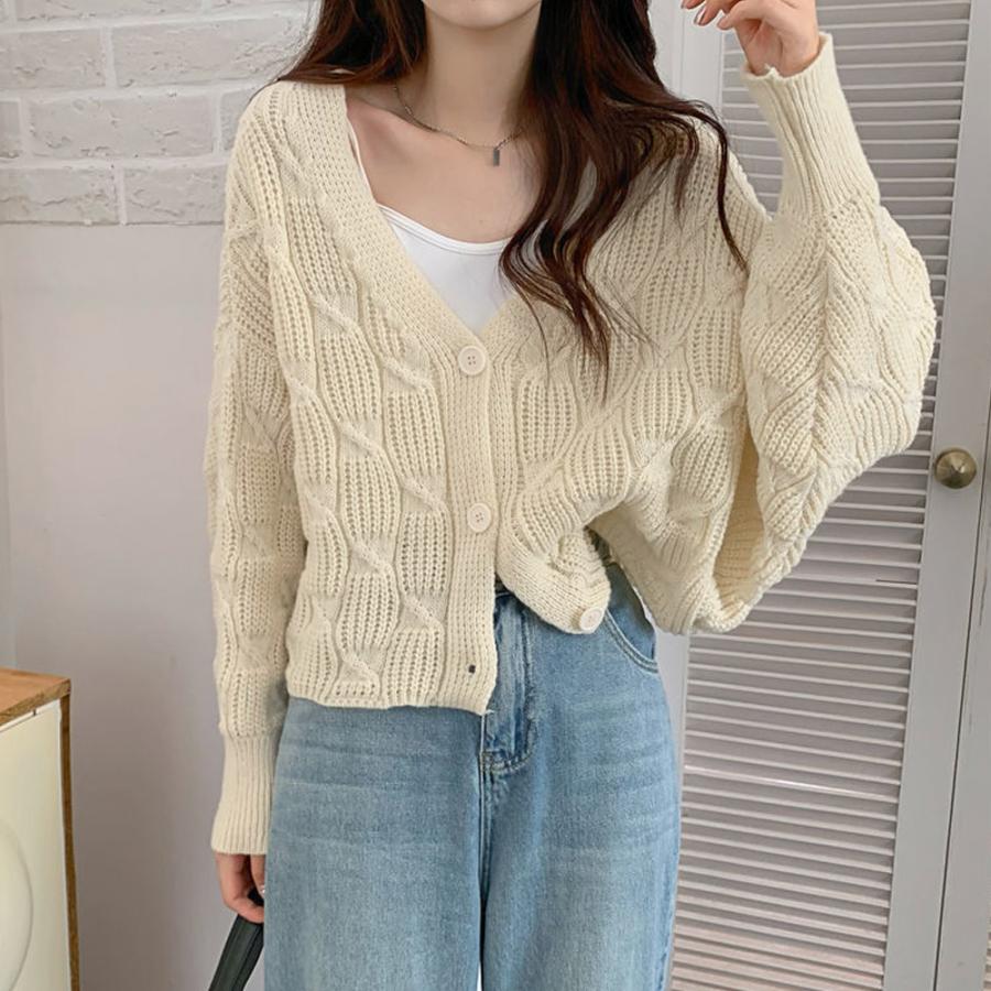 miniministore（ミニミニストア） ケーブル編みニットカーディガン