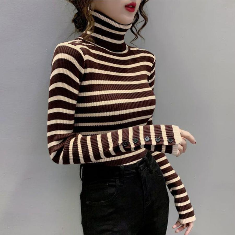 LOEFF ロエフ タートルネックニット ボーダー柄 LOEFF ロエフ タートルネックニット ボーダー柄 LOEFF ロエフ