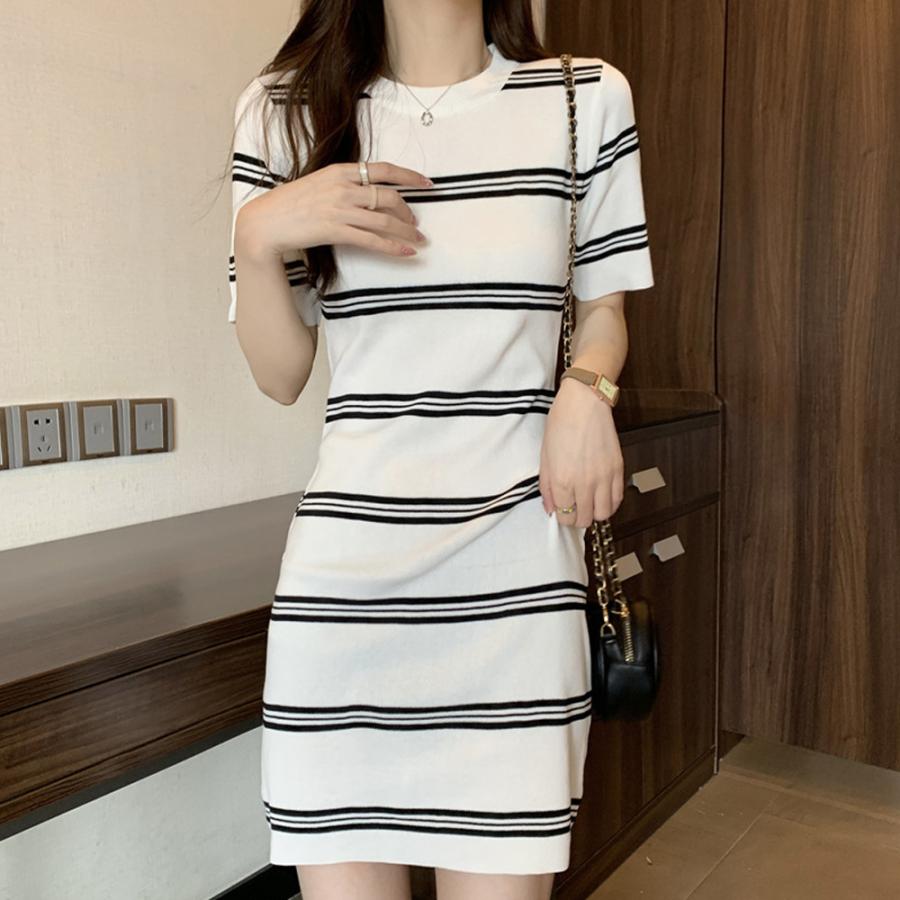 【新品】BURBERRY　ボーダー　切り替えワンピース　7分袖　レディース　M 楽天市場】ニットワンピ ボーダー柄 レディース ニット