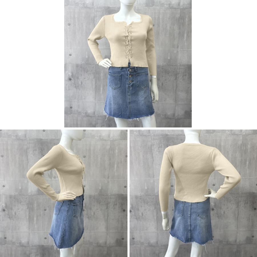 miniministore（ミニミニストア） ニットトップス フロントレース