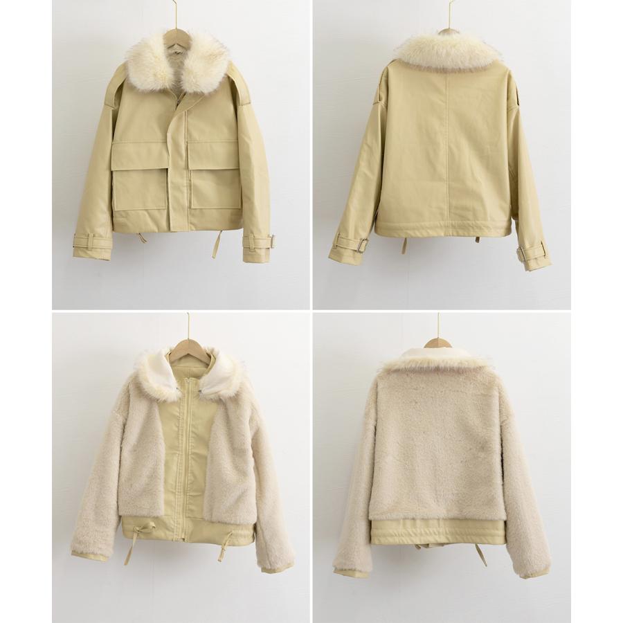 ファーライダースジャケットフェイクレザー : miniministore ファーライダースジャケットフェイクレザー : miniministore