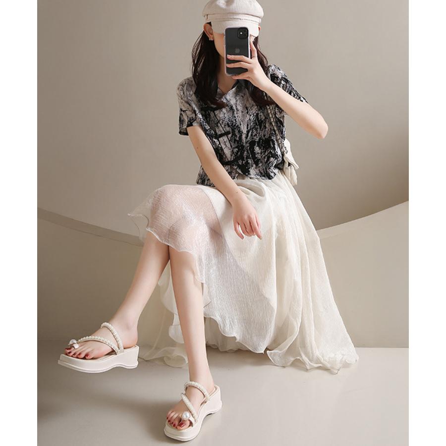 miniministore（ミニミニストア） パールトングサンダル 美脚 厚底