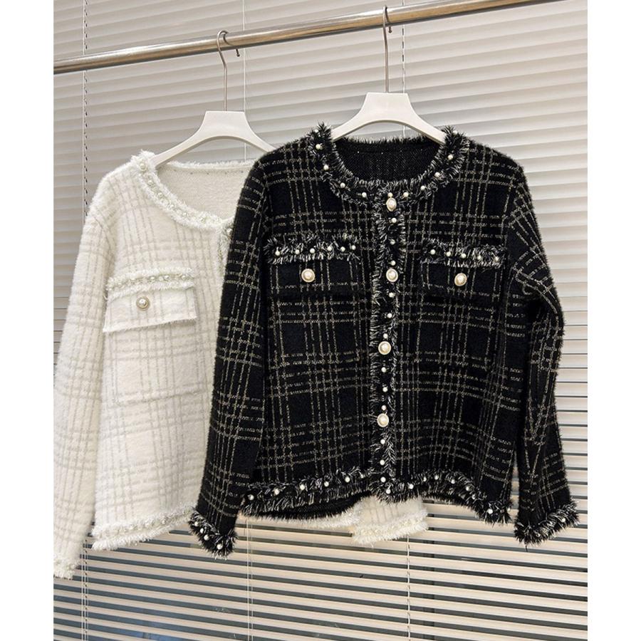 miniministore ラメツイード風ジャケット 韓国ニット秋冬