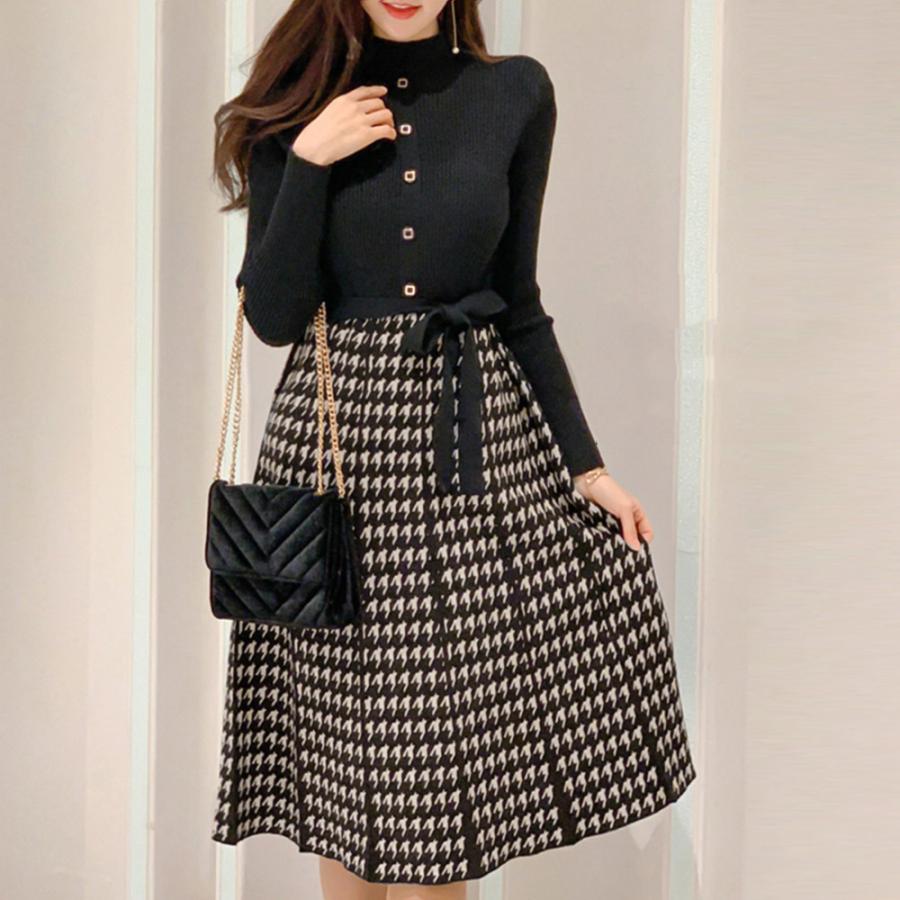 miniministore（ミニミニストア） ニットワンピースレディース千鳥柄